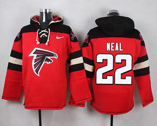 Nike Falcons #22 Keanu Neal Red Player Pullover NFL Hoodie